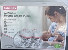 NIB Totmizby Hands Free Breast Pump, Electric Breast Pump pink white w remote