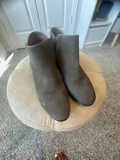 Crown Vintage Wendy Suede Ankle Booties in Olive Grey