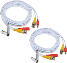 2-Pack 25Ft HD Video Power Security Camera Cables Pre-Made All-In-One