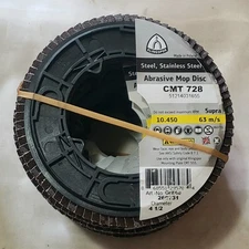 Klingspor CMT-728 4-1/2" Abrasive Mop Disc Flap Disc 60-Grit Pack Of 10