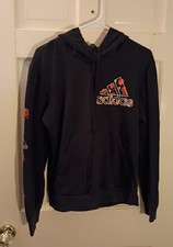 Womens black Adidas pullover hoodie size large with floral design