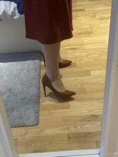 Tan Suede Stilettos High Heels Worn