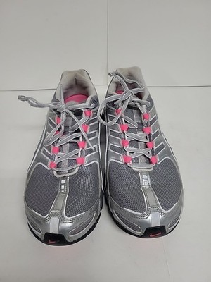 NIKE SHOX Navina Athletic Shoes Size 8 Women Silver/Pink Sneakers Vtg 356918-066