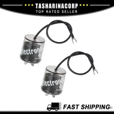 2 Pcs Universal Car 2 Pin Electronic LED Turn Signal Flasher Relay & Ground Wire