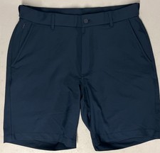 GREG NORMAN Men's Golf Performance Stretch Short BLUE Flex Waistband 34 8.5" In