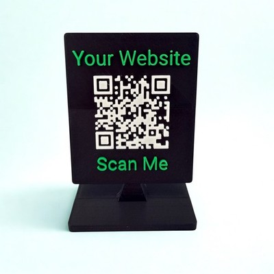 Custom 3D Printed QR Code Stand   Tabletop Display for Menus, Payments, Websites