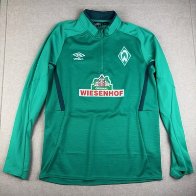 Umbro Werder Bremen Soccer Jersey Men M Green Long Sleeve Training Top Wiesenhof