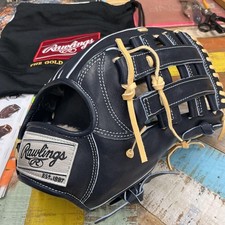 Rawlings HOH Premium Hardball Outfield Glove 32cm Black/Camel, Hot Water Moldin