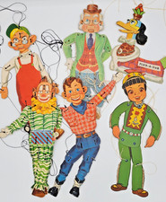 Howdy Doody 1950s Cardboard Marionette RARE LOT Clarabell Bluster Summerfall VTG