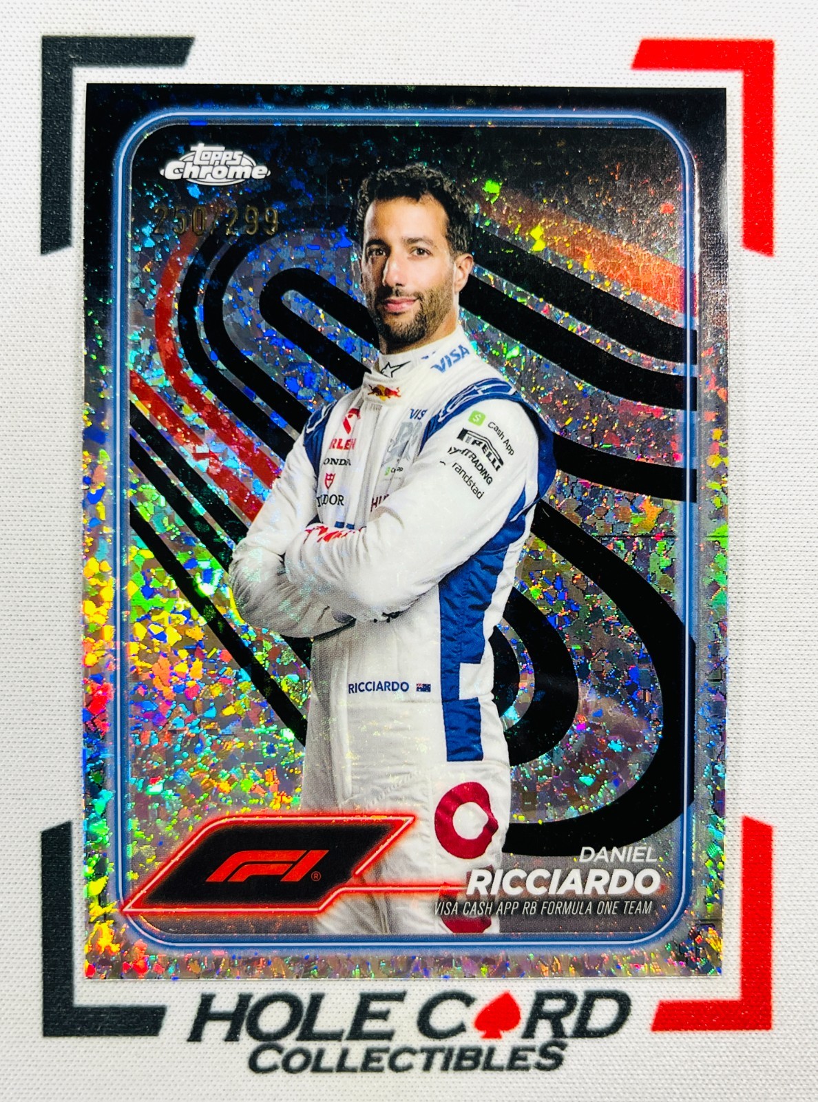 DANIEL RICCIARDO 2024 Topps Chrome Formula 1 F1 #18 Mini Diamond 250/299