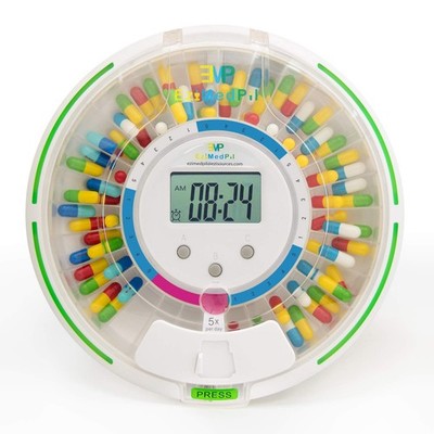 EziMedPil Automatic Pill Dispenser with Audio/Visual Alerts & Lockable, 6 Alarms