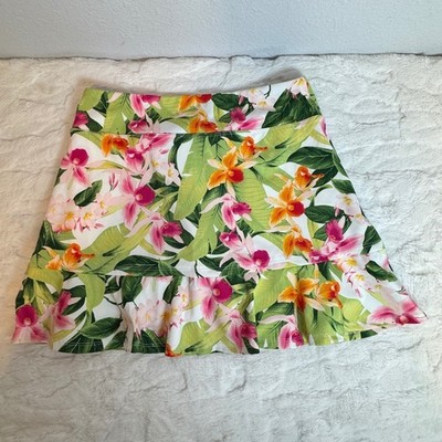 Tommy Bahama Everyday Active Tropical Orchid Floral Skort Pink Green Small