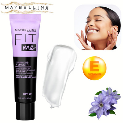 Maybelline Fit Me Luminous Smooth Primer - LSF 20, Vit E, feuchtigkeitsspendendes, taufrisches Finish