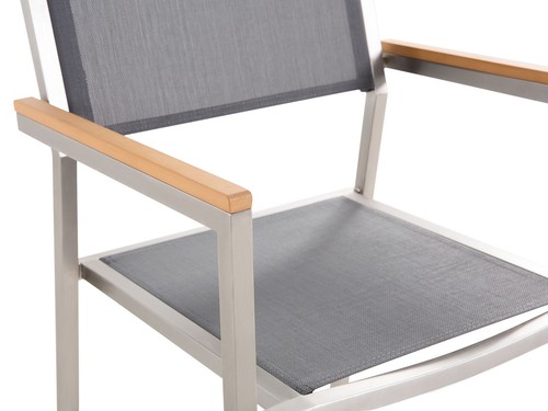 Gartenmöbel-Set für 4 Personen mit Tischplatte aus Aluminium, Edelstahl, Keramik - Bild 9 von 12