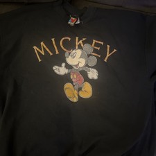 Vintage 90s Mickey Unlimited Velva Sheen Sweatshirt Mens L Black Made in USA