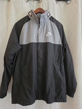 Nike Vintage Soccer Windbreaker Rain Jacket Light Black Gray Nylon Medium