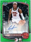 2025-26 Bowman Cotie McMahon Chrome Prospect Autographs Green Refractor #/99
