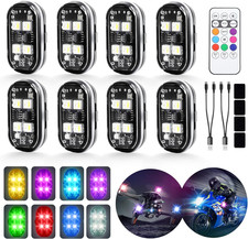 8PCS 4-LED Cordless LED Strobe Lights with Remote Control High Brightness Cordle