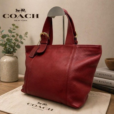 Coach 4133 Handbag Leather Tote Red Vintage Rare Authentic 