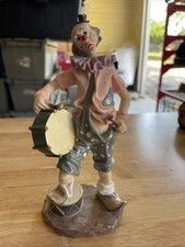 HERCO Clown Hobo Drum Figure Statue Circus Art