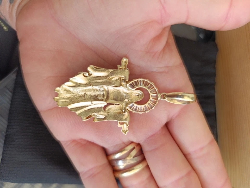 Kette, Anhänger, ECHT GOLD, 585, kein 333, 750 , Massiv , Top Zustand, - Bild 2 von 4