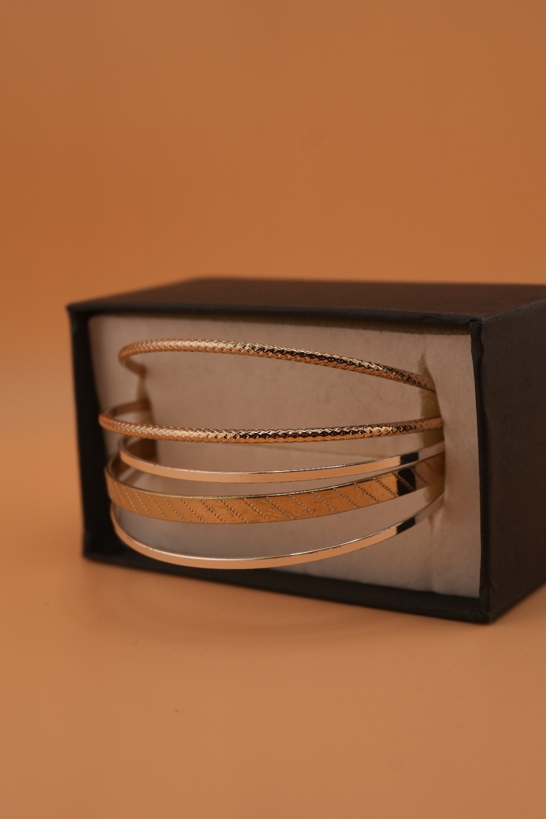 Vintage Napier mixed metal bangle bracelet set, g… - image 2