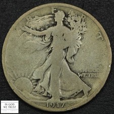1917 D Reverse Mintmark Walking Liberty Silver Half Dollar 50C REV MM