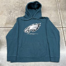 vintage philadelphia eagles football green spell out hoodie size xl
