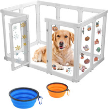 Clear Acrylic Dog Playpen, Sturdy Puppy Playpen Indoor - 10 Panels, 30 Inch High