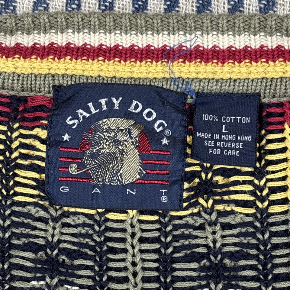 Suéter de algodón tejido con cable grueso multicolor Salado Dog Gant para hombre - talla grande Foto 3 de 4