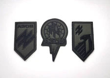 Set of 3 - Olive Azov Brigade chevrons, Classic + 1st corp + Black Sun patches