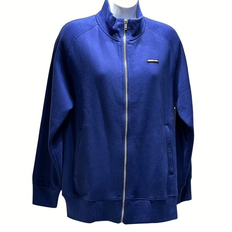 MEMBERS ONLY Mens Full-Zip Fleece Jacket In Blue