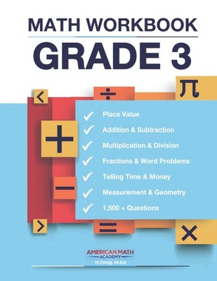 Grade 3 Math Workbook for Classroom or Homeschool Curriculum / Ages 7-8, 68+...