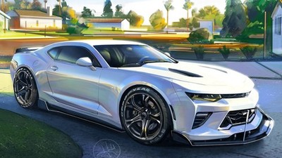 car sketches digital art Muscle Car 11x17 Poster