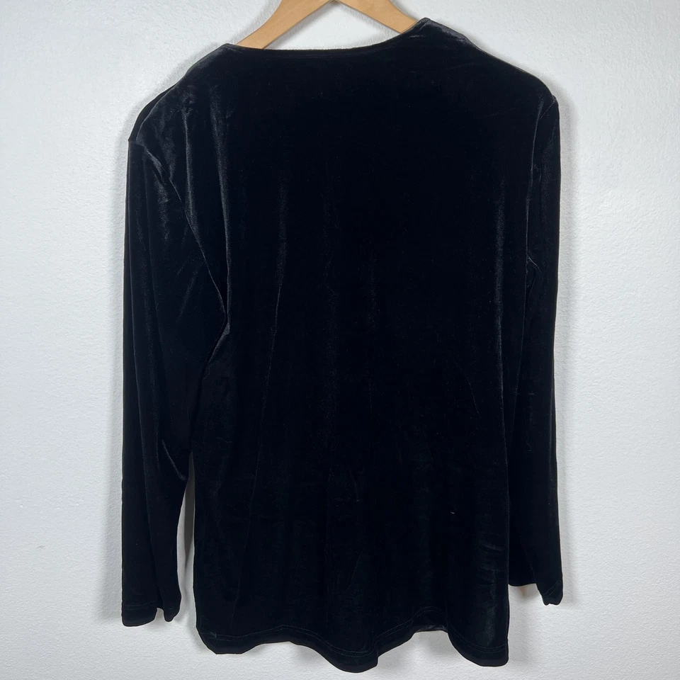 Chaqueta Joan Leslie Mujer Mediana Negra Terciopelo Elastizada Frente Abierto Noche Elegante Foto 3 de 4