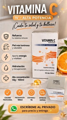 High Potency Vitamin C (Ascorbic Acid) Liquid 100ml Immune, Energy, Hydration