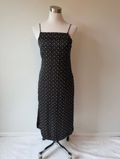 American Eagle Spaghetti Strap Dark Floral Midi Sundress Open Back Cut Out, S