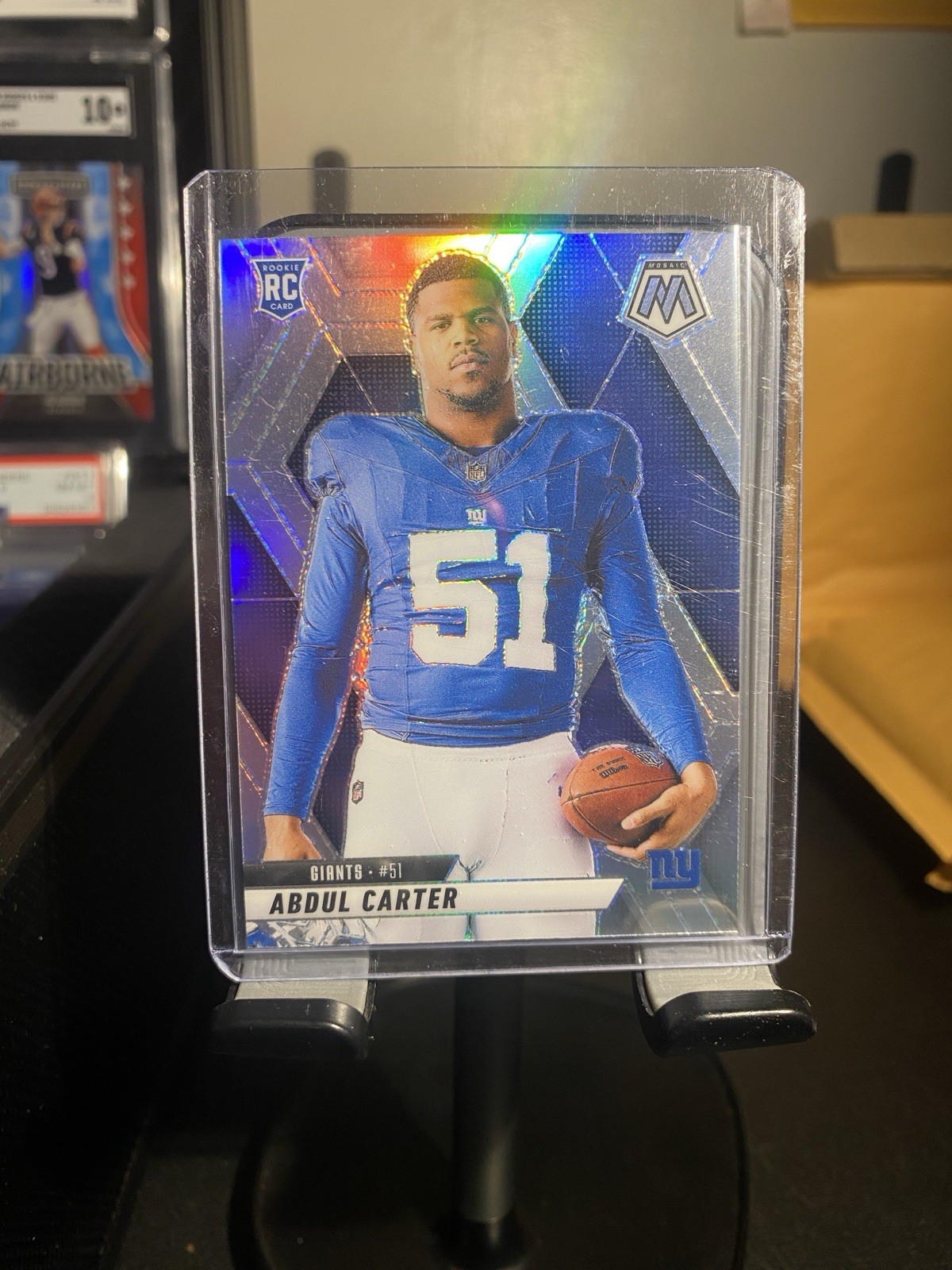 2025 Panini Mosaic Abdul Carter #282 RC Rookie Variation Silver Prizm - Giants