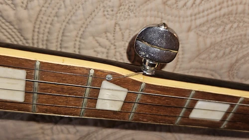Vintage 5 String Resonator Banjo, Unmarked, with case, Similar To Harmony Eagle - Picture 8 of 22