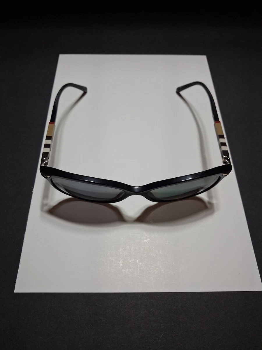 Burberry B 4199 3001/T3 Black Polarized Butterfly Sunglasses Made in Italy Burberry Butterfly Black Frame Sunglasses for Women for sale  main image 2