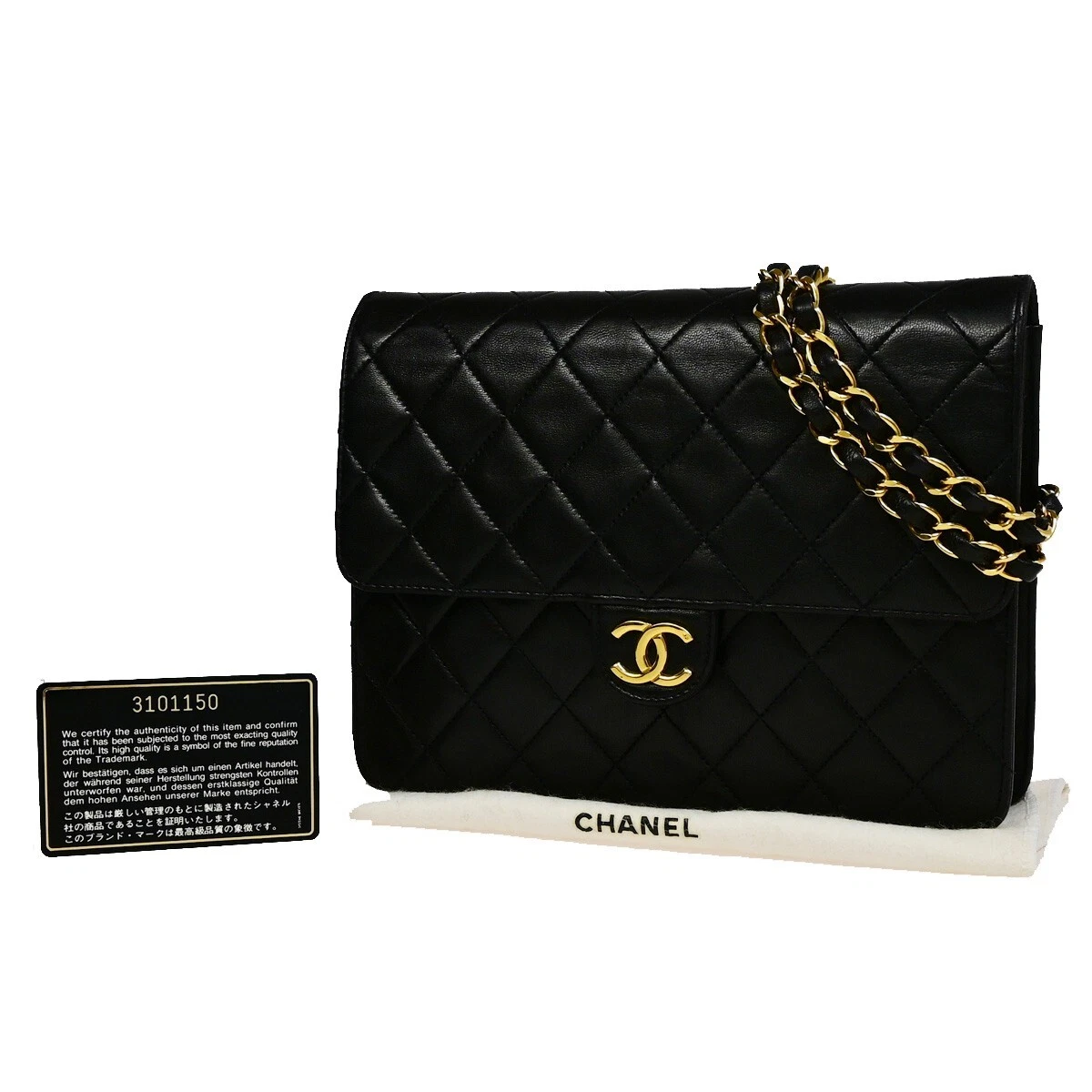 Borsa a tracolla CHANEL CC Materasso catena pelle nera GHW vintage 386RJ836