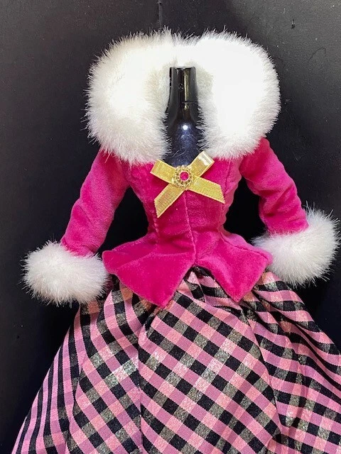 Барби розовый и черный чек и мех два изделия моды с туфли только что распакованы - Изображение 3 из 4