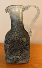Scavo Glass Jug Vase with Applied Handle, Cobalt Blue — listing 4