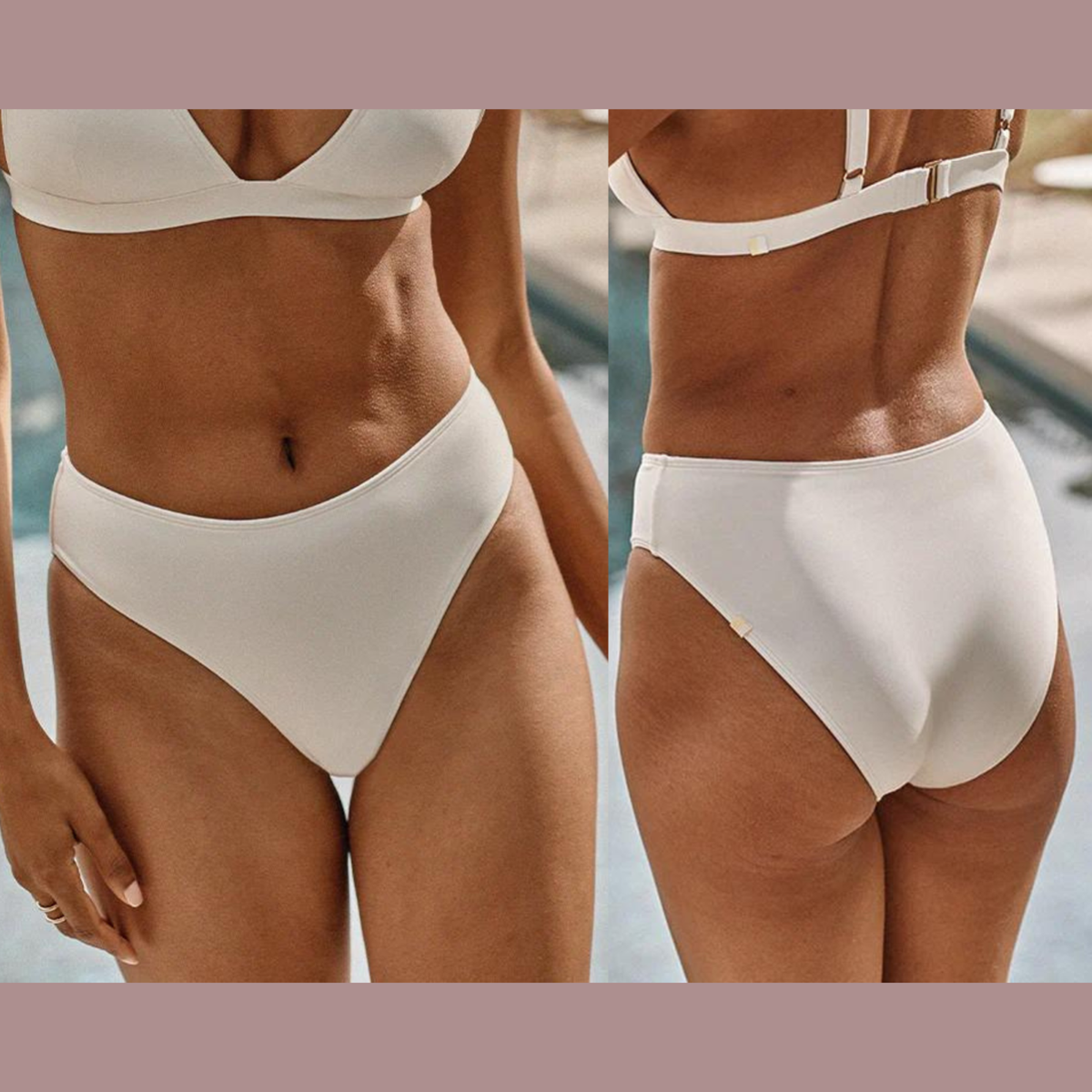 NWT $45 Summersalt The High Leg Mid Rise Bikini Bottom White