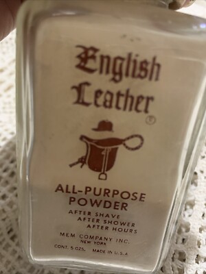 Vintage English Leather All-Purpose Powder After Shave, Shower, 1/3 full