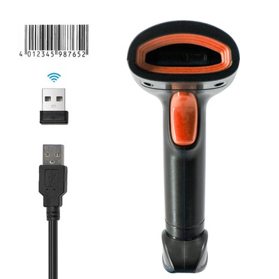 2.4G Wireless & USB Wired Barcode Scanner 1D Digital Printed BarCode Reader T8L9