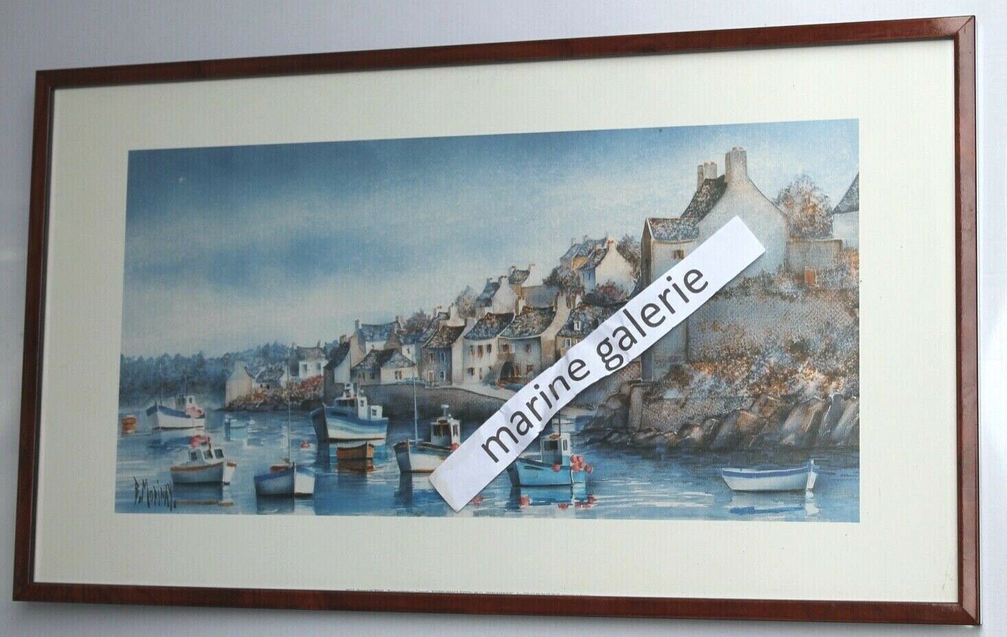 Tableau Le Conquet déco bretonne cadre Morinay en bois marin 30x40cm