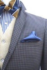  98 Bloomingdales Mens Handkerchief Light Blue Solid Casual Dress Pocket Square