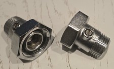 Pair of Radiator Valve Isolating Valve Union Tail Threads 3/4" x 1/2"