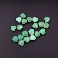 Natural Chrysoprase Heart Shape Briolette For Jewelry Making Tools 10 MM 10 Pc
